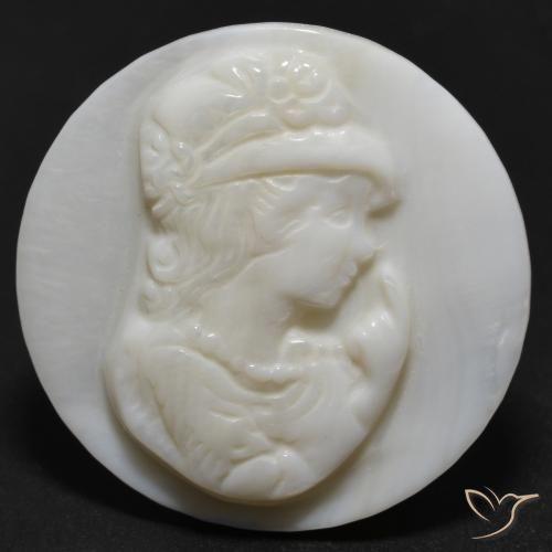 14.15ct Naturale bianco perla Madreperla, Rotondo, Opaco