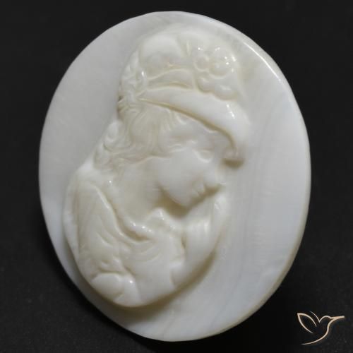 Madreperla bianco perla naturale da 14.15 ct, Rotondo, Opaco