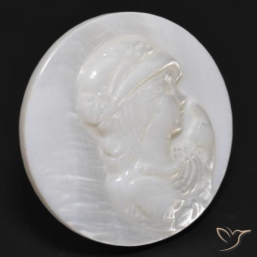 Madreperla bianco perla naturale da 17.46 ct, Rotondo, Opaco
