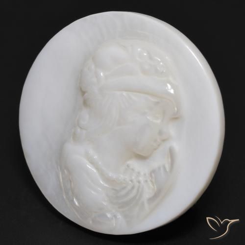 Madreperla bianco perla naturale da 17.46 ct, Rotondo, Opaco