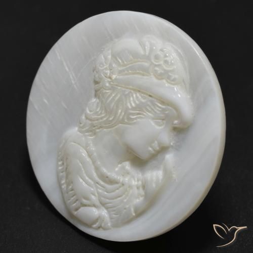 Madreperla bianco perla naturale da 12.97 ct, Rotondo, Opaco