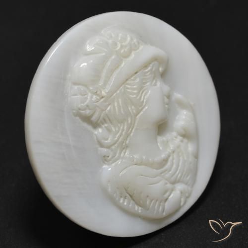 Madreperla bianco perla naturale da 12.97 ct, Rotondo, Opaco