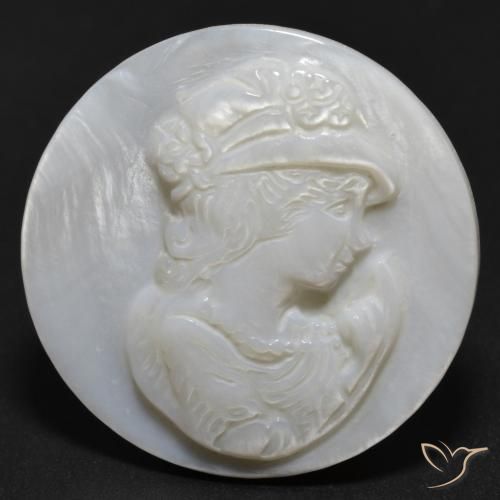 12.91ct Naturale bianco perla Madreperla, Rotondo, Opaco