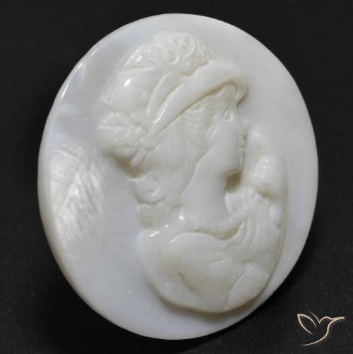 Madreperla bianco perla naturale da 12.91 ct, Rotondo, Opaco