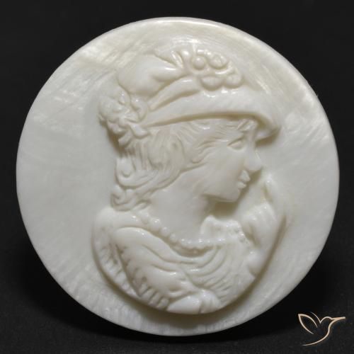 17.11ct Naturale bianco perla Madreperla, Rotondo, Opaco