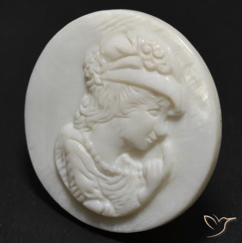 Madreperla bianco perla naturale da 17.11 ct, Rotondo, Opaco