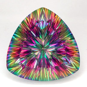 Quarzo mistico Arcobaleno superiore naturale da 26.71 ct, Taglio trillion, IF