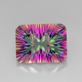 Quarzo mistico Arcobaleno superiore naturale da 19.36 ct, Taglio smeraldo, VVS