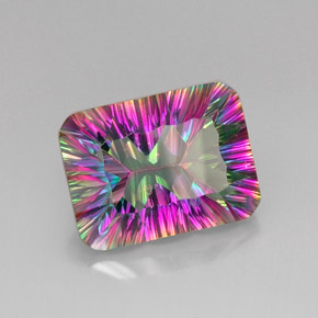 Quarzo mistico Arcobaleno superiore naturale da 19.36 ct, Taglio smeraldo, VVS