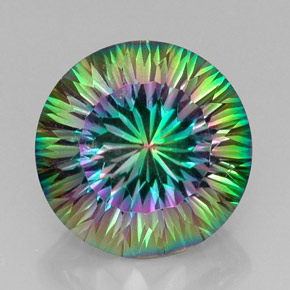 Quarzo mistico naturale multicolore da 13,32 ct, taglio rotondo, VVS