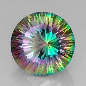 Quarzo mistico naturale multicolore da 13,32 ct, taglio rotondo, VVS
