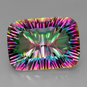 Quarzo mistico Arcobaleno superiore naturale da 21.66 ct, Taglio smeraldo, VVS