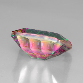 Quarzo mistico naturale multicolore da 21,30 ct, taglio smeraldo, VVS