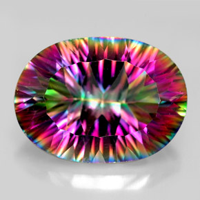 Quarzo mistico Arcobaleno superiore naturale da 12.70 ct, Taglio ovale, VVS