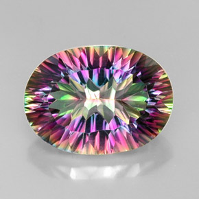 Quarzo mistico naturale multicolore da 13,18 ct, taglio ovale, VVS