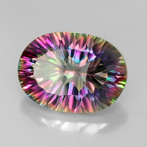 Quarzo mistico naturale multicolore da 13,18 ct, taglio ovale, VVS