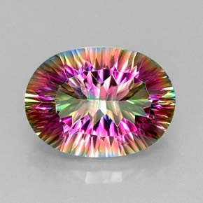 Quarzo mistico naturale multicolore da 13,17 ct, taglio ovale, VVS