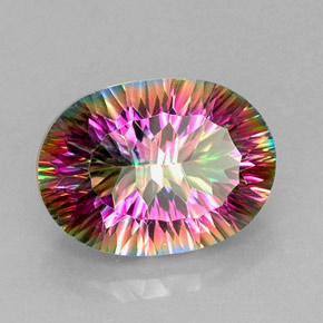 Quarzo mistico naturale multicolore da 13,17 ct, taglio ovale, VVS