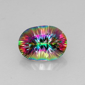 Quarzo mistico naturale multicolore da 13,12 ct, taglio ovale, VVS