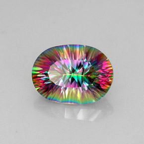 Quarzo mistico naturale multicolore da 13,12 ct, taglio ovale, VVS