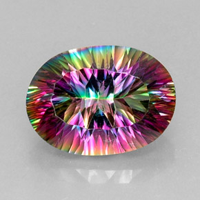 Quarzo mistico naturale multicolore da 13,61 ct, taglio ovale, VVS