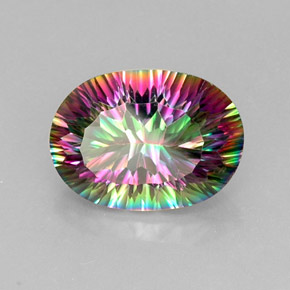 Quarzo mistico naturale multicolore da 12,67 ct, taglio ovale, VVS