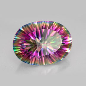 Quarzo mistico naturale multicolore da 11,87 ct, taglio ovale, VVS