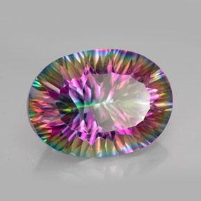 Quarzo mistico naturale multicolore da 12,09 ct, taglio ovale, VVS