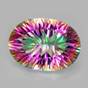 Quarzo mistico Arcobaleno superiore naturale da 12.09 ct, Taglio ovale, VVS