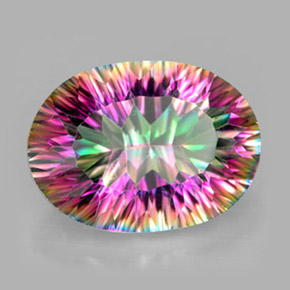Quarzo mistico Arcobaleno superiore naturale da 12.09 ct, Taglio ovale, VVS