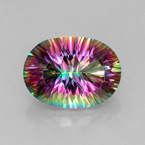 Quarzo mistico naturale multicolore da 13,61 ct, taglio ovale, VVS