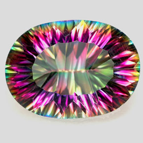 Quarzo mistico naturale multicolore da 12,22 ct, taglio ovale, VVS