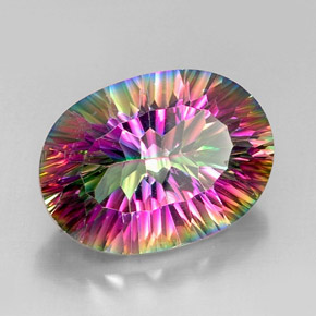 Quarzo mistico naturale multicolore da 12,54 ct, taglio ovale, VVS