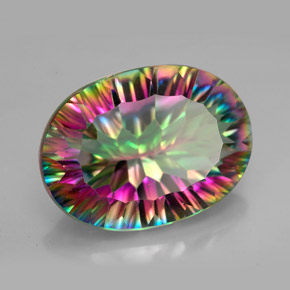 Quarzo mistico naturale multicolore da 11,34 ct, taglio ovale, VVS