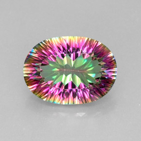 Quarzo mistico naturale multicolore da 11,45 ct, taglio ovale, VVS