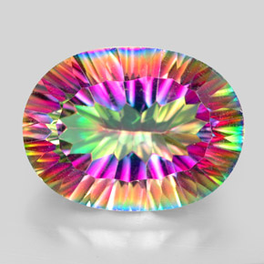 Quarzo mistico naturale multicolore da 13,00 ct, taglio ovale, VVS