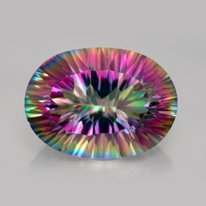 Quarzo mistico naturale multicolore da 12,73 ct, taglio ovale, VVS
