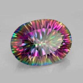 Quarzo mistico naturale multicolore da 12,73 ct, taglio ovale, VVS