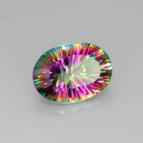 Quarzo mistico Arcobaleno superiore naturale da 11.64 ct, Taglio ovale, VVS