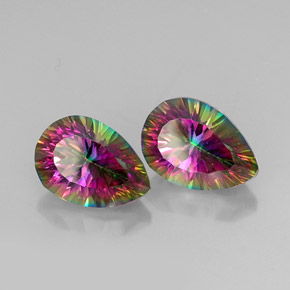 Gemme di Quarzo mistico Arcobaleno superiore naturale da  ct, Forma a pera, VVS