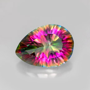 Quarzo mistico Arcobaleno superiore naturale da 4.93 ct, Forma a pera, VVS-VS