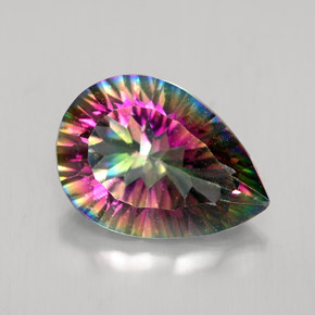Quarzo mistico Arcobaleno superiore naturale da 4.66 ct, Forma a pera, VS