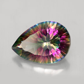 Quarzo mistico Arcobaleno superiore naturale da 4.66 ct, Forma a pera, VS
