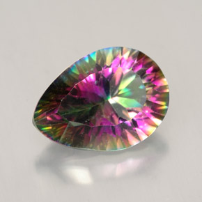 Quarzo mistico Arcobaleno superiore naturale da 4.79 ct, Forma a pera, VVS-VS