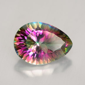 Quarzo mistico Arcobaleno superiore naturale da 4.79 ct, Forma a pera, VVS-VS