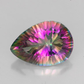 Quarzo mistico Arcobaleno superiore naturale da 4.75 ct, Forma a pera, VVS-VS