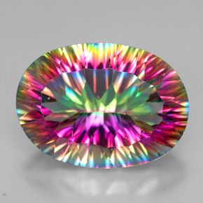 Quarzo mistico Arcobaleno superiore naturale da 11.03 ct, Taglio ovale, VVS-VS