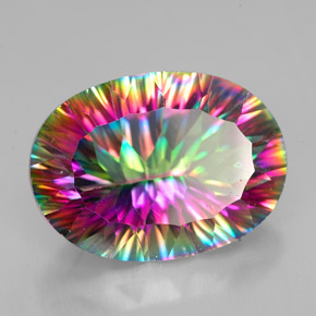 Quarzo mistico Arcobaleno superiore naturale da 11.03 ct, Taglio ovale, VVS-VS