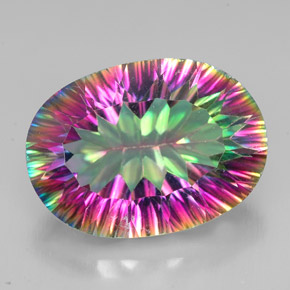 Quarzo mistico naturale multicolore da 11,57 ct, taglio ovale, VVS-VS