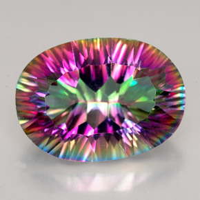 Quarzo mistico naturale multicolore da 12,28 ct, taglio ovale, VVS-VS